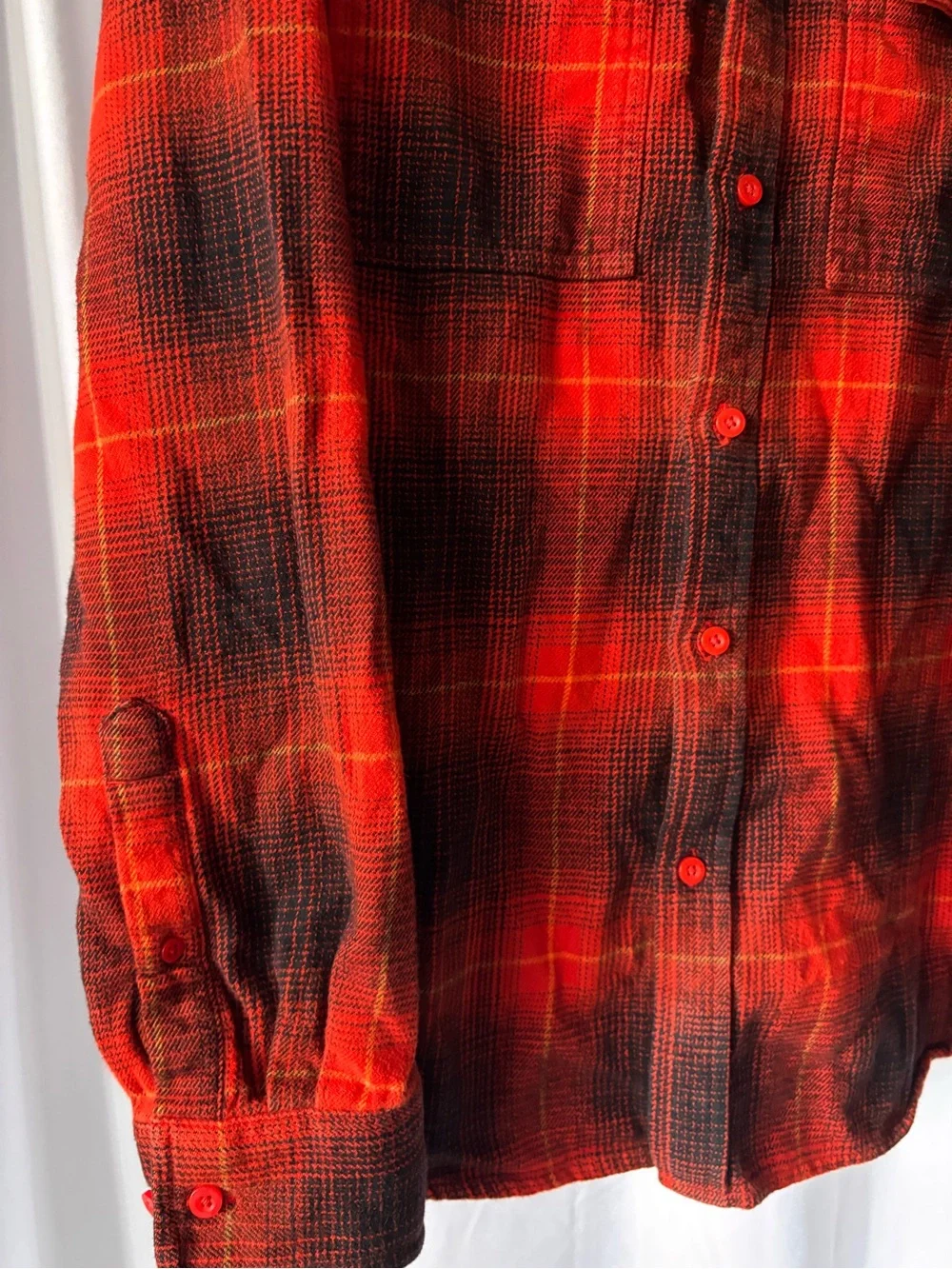 The North Face Men's Red & Black Plaid Button-Down Shirt
